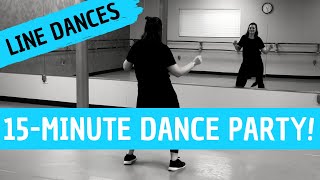 15MINUTE DANCE PARTY  featuring Cupid Shuffle Wobble Cha Cha Slide  Easy amp great for beginners [upl. by Chuah629]