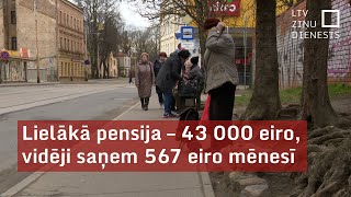 Lielākā pensija – 43 000 eiro vidēji saņem 567 eiro mēnesī [upl. by Mccoy]