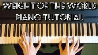 Weight of the World  Shayfer James Piano Tutorial [upl. by Amairam]