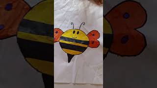 Drawing colourful honey bee l viral summervibes art youtubeshorts [upl. by Zalucki744]