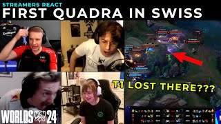 Streamers React to FIRST QUADRA in SWISS stage Worlds 2024 [upl. by Sirrah]