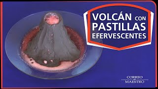 Volcán con pastillas efervescentes [upl. by Ayerim]