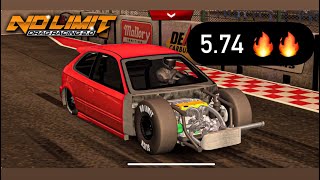 No limit drag racing 2 tune honda civic ek9 574 🔥 [upl. by Sulrac]