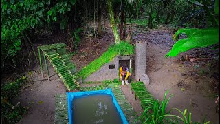 8 Hari buat rumah tanahkolam renangpasang prangkap ikan amp 100 pancing sidat disungai KOOKIKO [upl. by Limber]