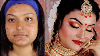 Bridal Makeup Transformation  HD MAKEUP   Step By Step  Nilanjana Dhar [upl. by Coe]