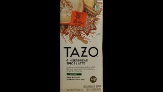 Tazo Gingerbread Spice Latte Decaffeinated Black Tea Concentrate Review [upl. by Lynnworth]