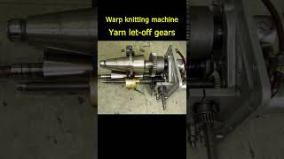 Operation of yarn letoff gears Cone drum warp knitting machine 트리코트 Warp knitting SangDon Choi [upl. by Arabel]