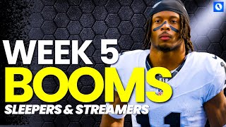 Must START EM Sleepers and Boom Value Plays  Week 5 Fantasy Football [upl. by Zorah]