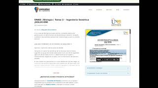 UNAD  Biología  Tarea 2 – Ingeniería Genética ¡SOLUCIÓN [upl. by Audun146]