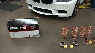 LOWERING The F10 BMW M5 Height Adjustable Coilover Sleeve Install  Keep the EDC System [upl. by Towrey645]