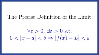 Introduction to the EpsilonDelta Limit Definition [upl. by Anotyad]