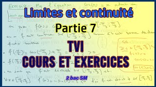 Théorème des valeurs intermédiaires Cours et correction de la série dexercices 2 bac sm [upl. by Hungarian941]