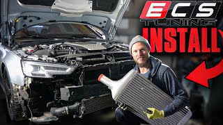 Intercooler for my B9 Audi S4 EASIEST INSTALL [upl. by Leirda875]