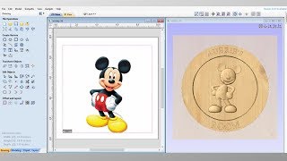 How to turn a 2D picture into a 3D model for a CNC Machine Basic 3D modeling on Vectric Aspire [upl. by Hannus390]