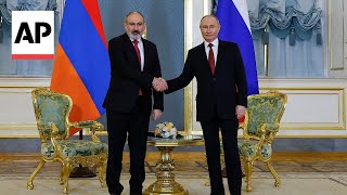 Vladimir Putin meets Armenia PM Nikol Pashinyan in Moscow [upl. by Yrekaz]