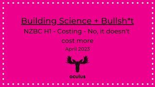 BSBS Seminar NZBC H1 Costing – No it doesnt cost more [upl. by Shea]