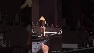 Bat flies on amp bites Taylor Momsens leg during concert shorts theprettyreckless bat [upl. by Neelhtak]