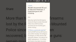 RCMP recovered 115 out of 205 lost firearms 2 machine guns still missing [upl. by Gavini]