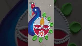 Beautiful Rangoli Tricks by Sangeeta Deepavali Sankranti Dhanteras and Diwali Simple Rangoli [upl. by Nnylireg]