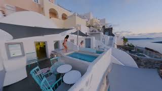 Flying from the Grand Cave Suite to infinity  Santorini [upl. by Tibbitts954]