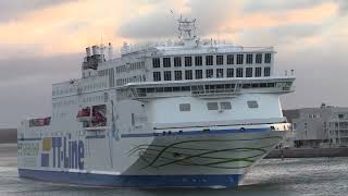 Shipspotting LNG Powered Green RORO Ship Nils Holgersson arriving in Travemünde Germany Jan 2023 [upl. by Cori]