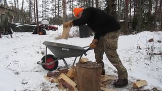 Winkler Knives II Combat axe and splitting firewood [upl. by Amyas150]