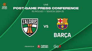 Žalgiris  FC Barcelona  Press Conference  EuroLeague 202425 Round 1 [upl. by Otirecul976]