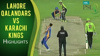 PSL 2017 Match 8 Lahore Qalandars v Karachi Kings Highlights [upl. by Akimot]