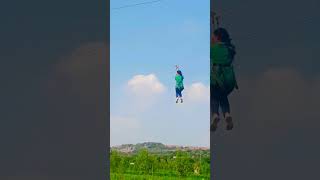 Zipline in Rocksport 🥰 yshorts zipline aqsaanmolstars [upl. by Aramad]