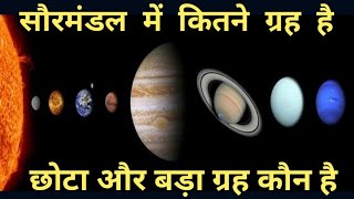 सौरमंडल में कितने ग्रह है सबसे छोटा और बड़ा ग्रह कौन सा हैPlanet Names of the Solar System [upl. by Ginelle710]