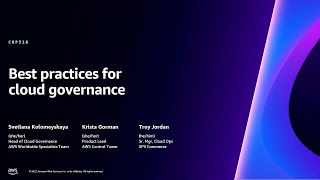 AWS reInvent 2023  Best practices for cloud governance COP318 [upl. by Percival]