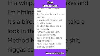 Tical Method Man Verse 1 Method Man rap hiphop wutangclan lyrics [upl. by Beghtol603]