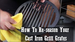 How To Reseason Your Cast Iron Or Carbon Grill Grates  BBQ How To [upl. by Lola841]