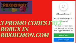 3 CODES IN RBXDEMONCOM FOR FREE ROBUX 2022 SEPTEMBER [upl. by Nirual]