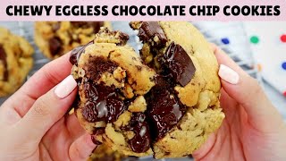 How to Make the BEST CHEWY EGGLESS Chocolate Chip Cookies [upl. by Eidob]