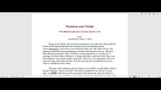 Pyramus and Thisbe READALOUD [upl. by Antebi]