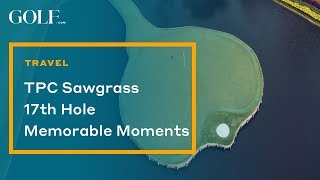 TPC Sawgrass 17th Hole Memorable Moments Flyover [upl. by Idalina]