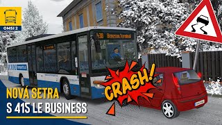 OMSI 2 140  Náledí a bouračka na Středočesku  Setra S 415 LE Business Nový ADDON [upl. by Harsho]