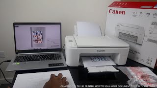 CANON PIXMA TS3151 PRINTERR HOW TO SCAN YOUR DOCUMENT TO PC USING USB CABLE [upl. by Enoid]