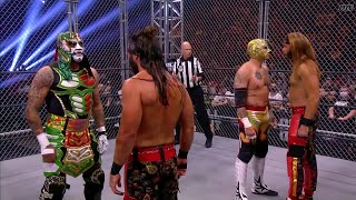 The Young Bucks Vs Lucha Brothers Steel Cage Full Match All Out 2021  AEW All Out 2021 Highlights [upl. by Narmi]