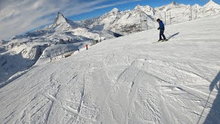 Zermatt 2023 POV Ski  Run 29 Gornergrat  Gant  4K [upl. by Shuping]