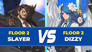 GGST Floor 2 ▶ Dizzy vs Slayer  Low Level Gameplay [upl. by Oek]