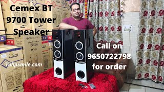 Cemex BT 9700 party tower speaker MOB 9650722798 TulipSmilecom bluetooth usb FM AUX 20000W PMPO [upl. by Oah18]