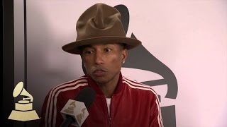 Pharrell interview at 56th GRAMMY Wrap Up Show  GRAMMYs [upl. by Rosati800]