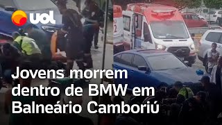 Morte dentro de BMW Vídeo mostra bombeiros tentando ressuscitar jovens em Balneário de Camboriú [upl. by Eleonore]