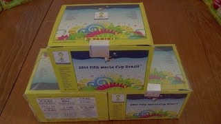 UNBOXING BOOSTER BOX ☆ Panini FIFA WORLD CUP 2014 Sticker Collection ☆ 100 PACKS [upl. by Christina]