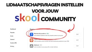 Het instellen van lidmaatschapsvragen in Skool [upl. by Zak]