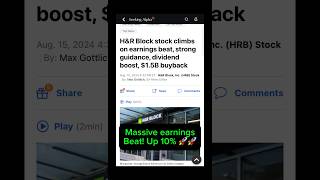 HampR Block up 10 from massive earnings beat stocks hrblock [upl. by Anires]