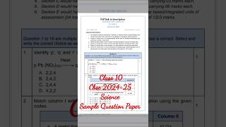 Cbse class 10 Science Sample Question Paper 202425 code086 cbseclass10 sciencesamplepaper 2024 [upl. by Burdett]