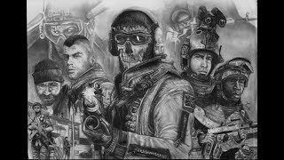 Modern Warfare 2 Poster Drawing Part 3 Ghost [upl. by Shellans960]